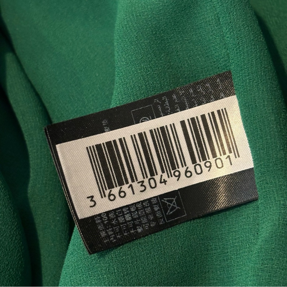 ba&sh Camil Green Short Sleeve Wrap Textured Satin Cocktail Dress 8 - Picture 11 of 13